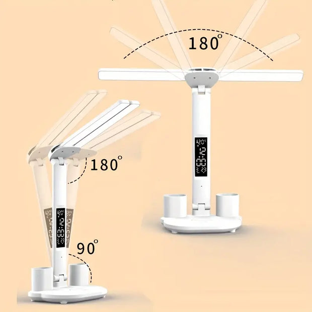 LED Table Lamp USB with Calendar Temperature Clock