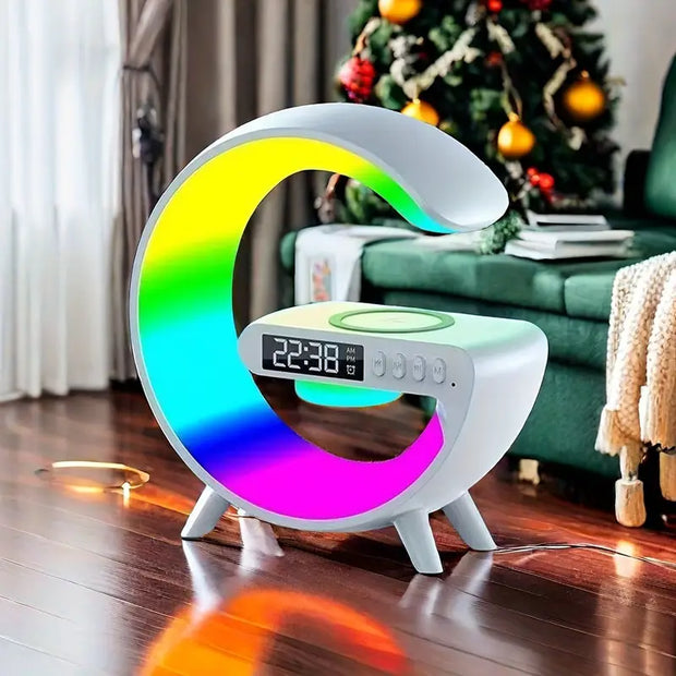 G speaker, desk lamp, colorful LED light, with sound function and wireless charging function