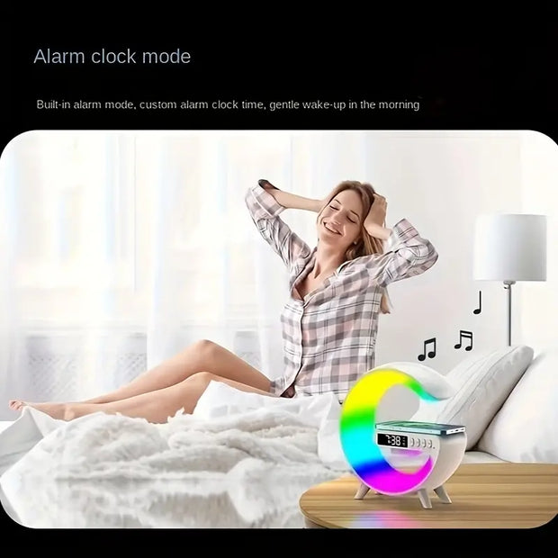 G speaker, desk lamp, colorful LED light, with sound function and wireless charging function